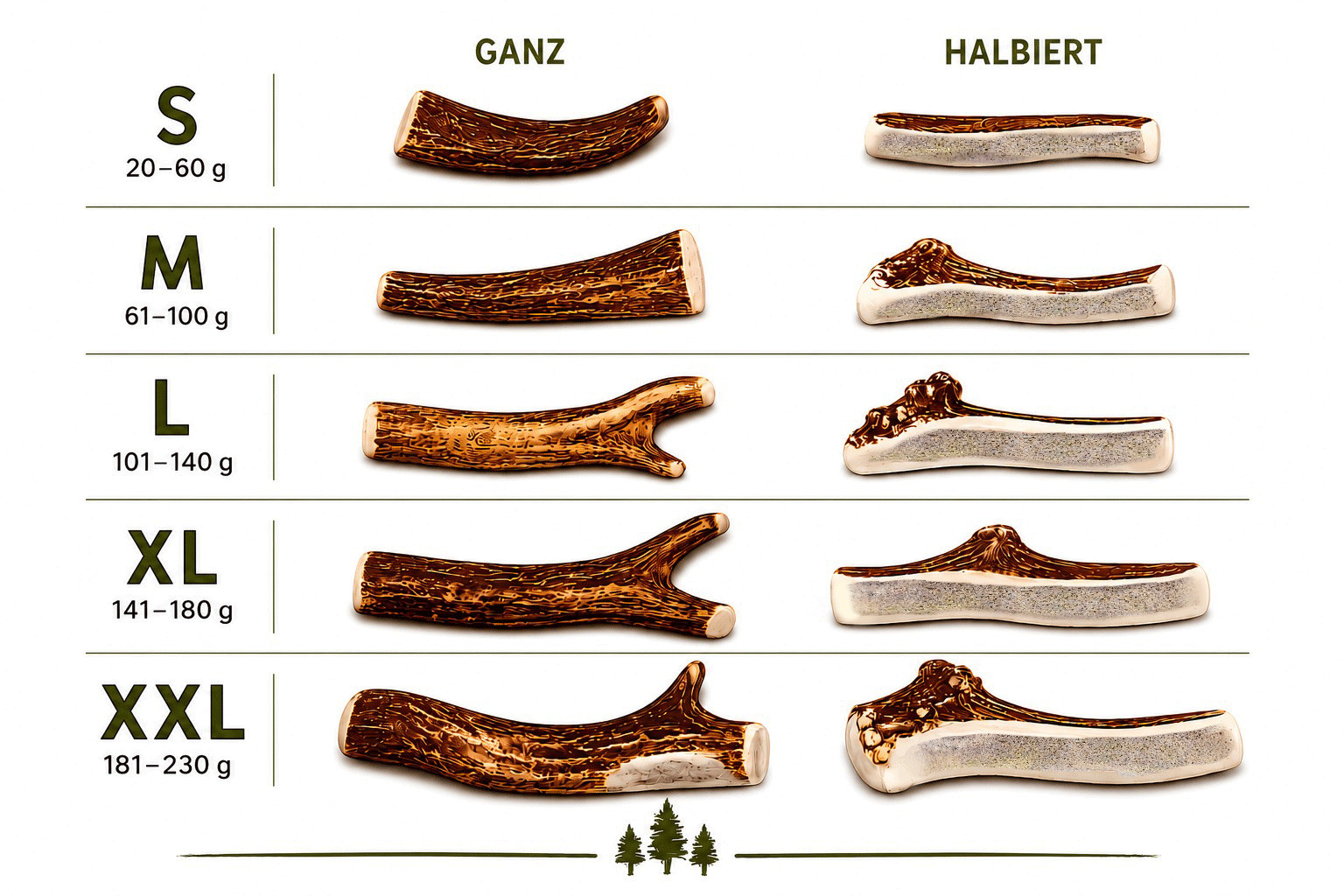 2er Pack - Geweih Kaustangen
